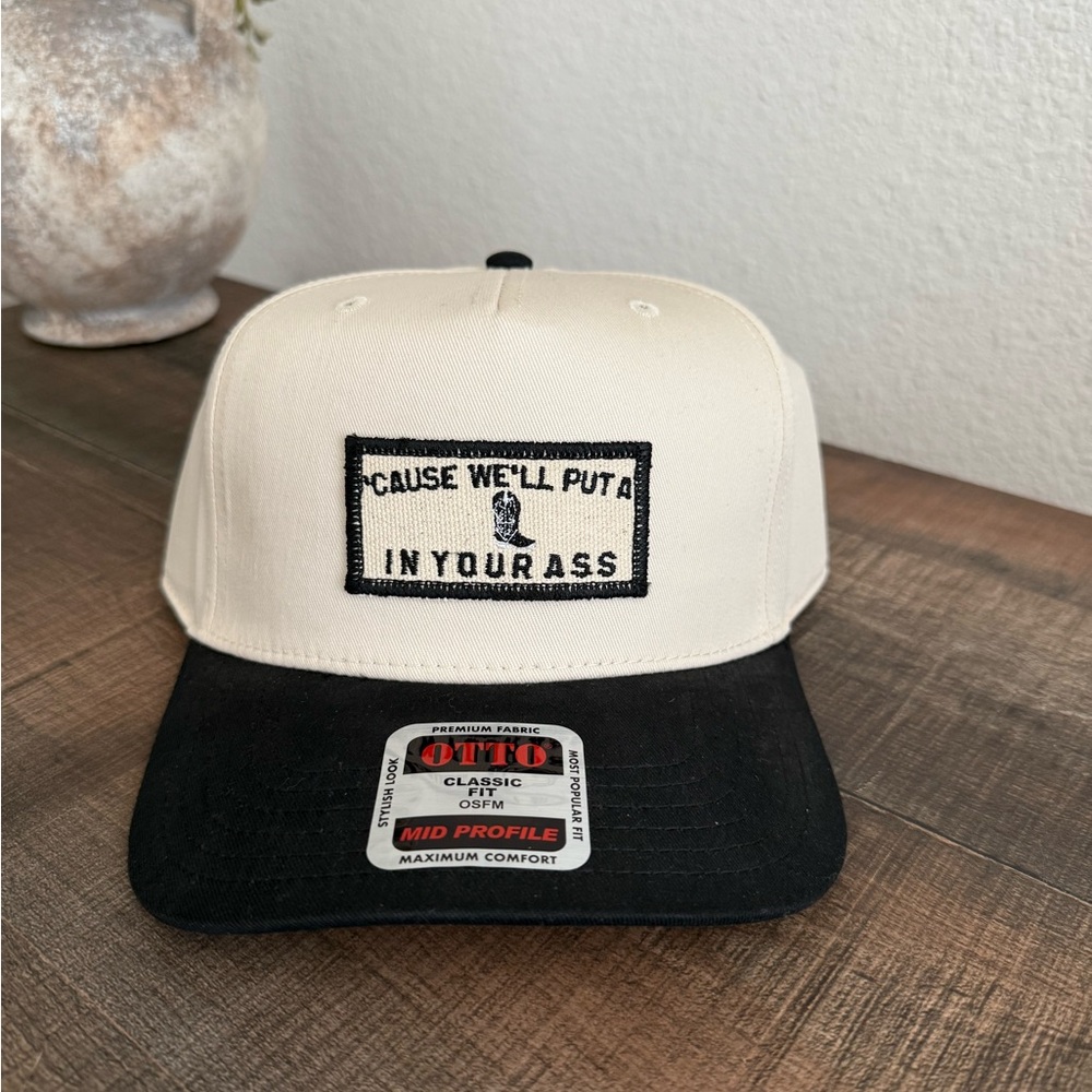 OTTO Cream and Black Cap with Bold Patch